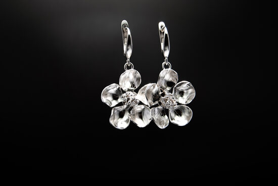 Sudraba Ābeļziedu Auskari